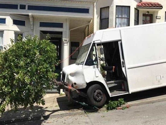 Runaway Truck Trashes Bernal Heights Tree