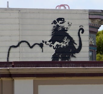 Banksy Rat Reappears Above Upper Haight's The Red Victorian