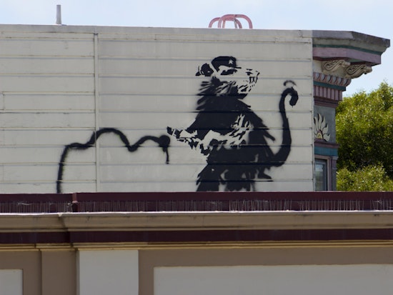 Banksy Rat Reappears Above Upper Haight's The Red Victorian