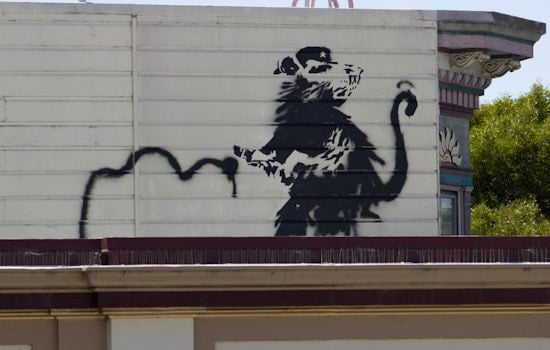 Banksy Rat Reappears Above Upper Haight's The Red Victorian