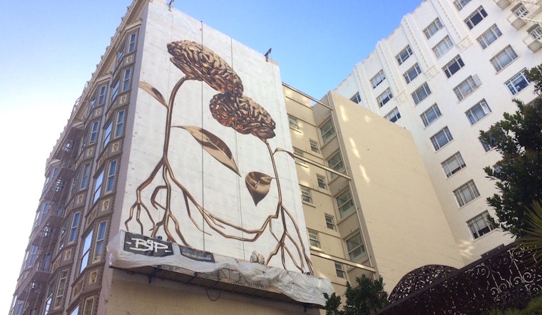 Muralist Makes Golden Brains Bloom On Tenderloin Hotel