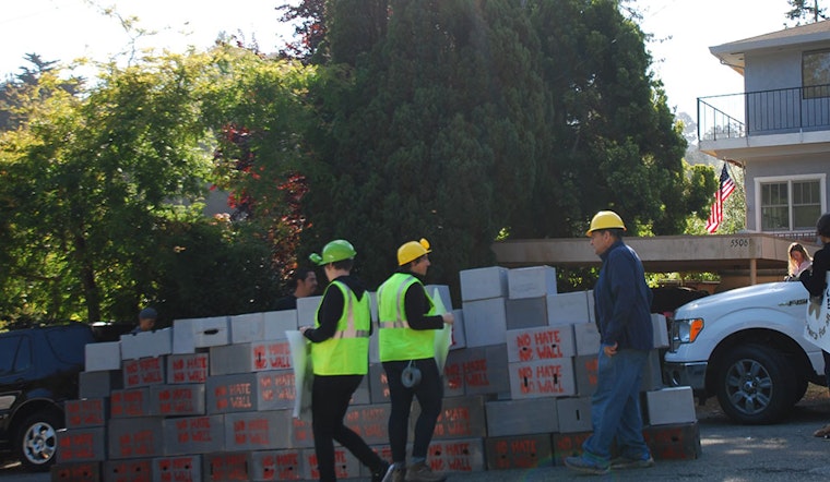 Protesters Build Mock Border Wall Outside Contractor's Montclair Home