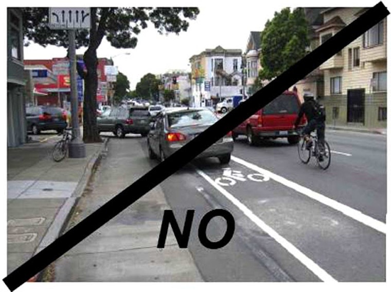 SFMTA Warns ARCO Patrons: Don’t Block Bike Lane