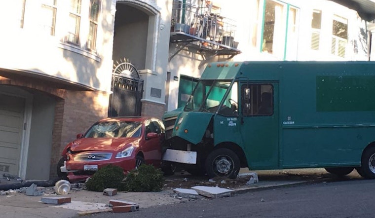 Gimme A Brake: Runaway Delivery Truck Smashes Cole Valley Car