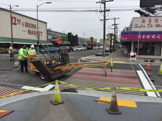 Streetscape Project Brings Decorative Crosswalks To Irving St.