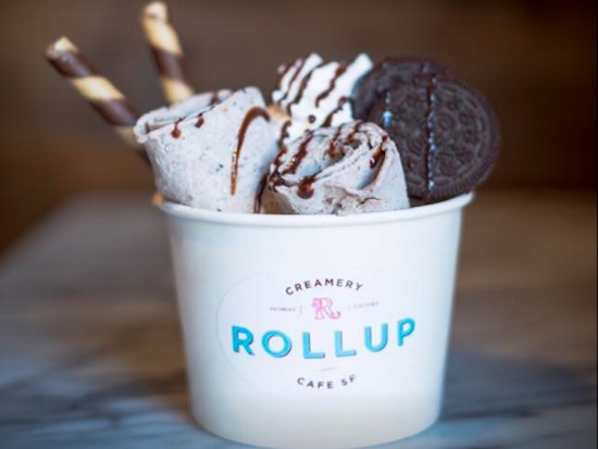 'Roll Up' Ice Cream Opens Inside Mission's V16 Sushi Lounge