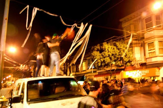 Scenes From Last Night's Giants Celebration in the Lower Haight