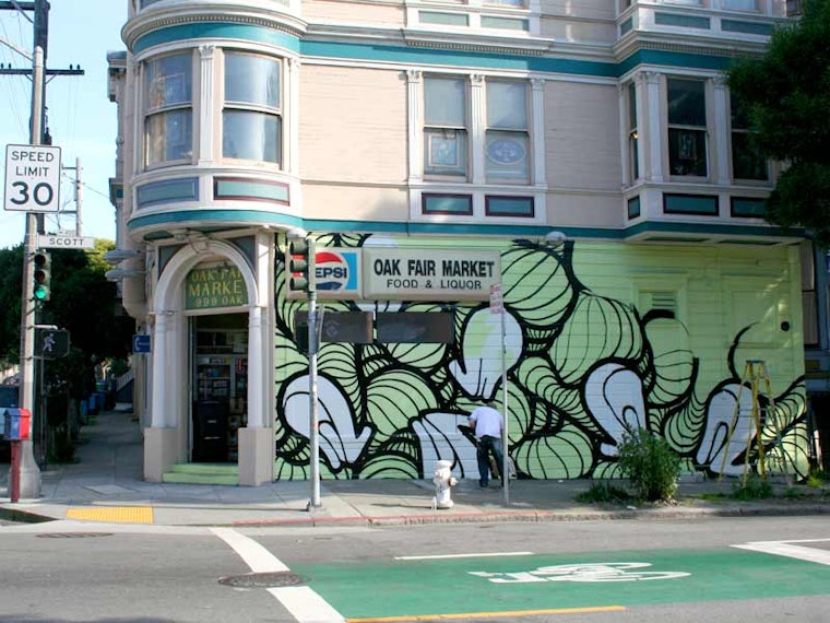 High-Heeled Mural Going Up at Scott and Oak