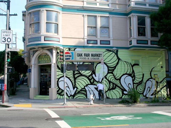 High-Heeled Mural Going Up at Scott and Oak