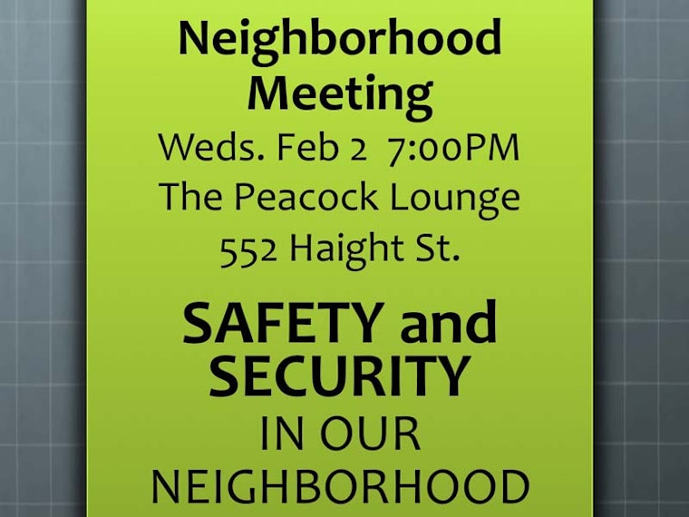 Neighborhood Meeting to Address Safety Issues Wednesday Night