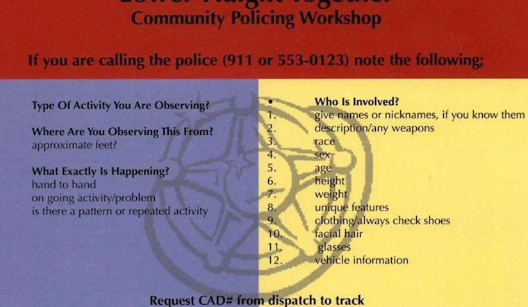 Notes From Last Night's Lower Haight Safety Meeting