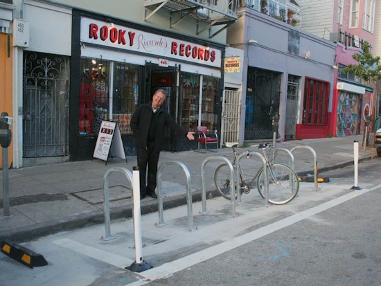 Bike Racks Replace Parking Space at Rooky Ricardo's