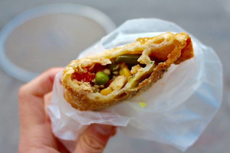 A Food Mini Van Serving Up Fresh Empanadas in Williamsburg