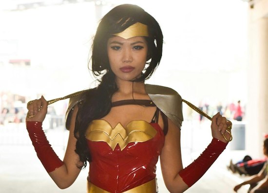 Asian Wonder Woman Lassoed by Cosplay