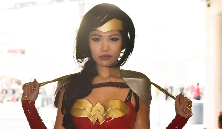 Asian Wonder Woman Lassoed by Cosplay