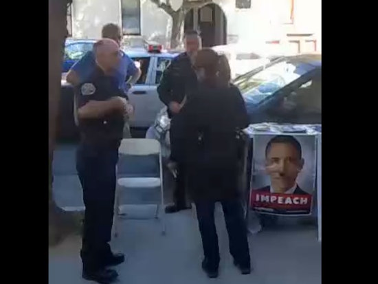 Sign Likening Obama to Hitler Trashed Outside Bank of America