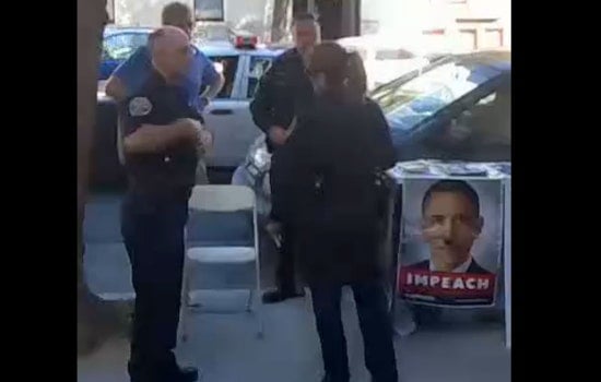 Sign Likening Obama to Hitler Trashed Outside Bank of America