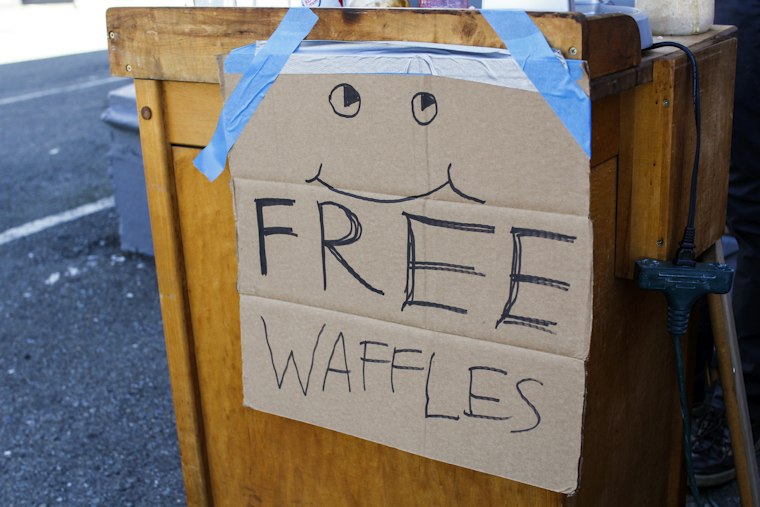 Eat Free Homemade Waffles on an Oakland Stoop