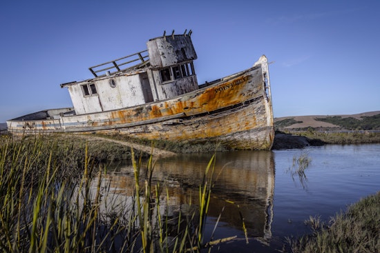 Iconic abandoned Point Reyes Boat severely damaged by a mysterious fire.
