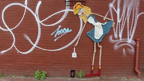 London Kaye Covers Brooklyn in Yarn