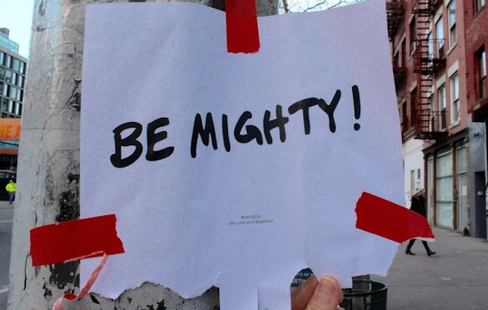 Spotted in Williamsburg: Inspirational Street Art Encourages Us to #Bemighty