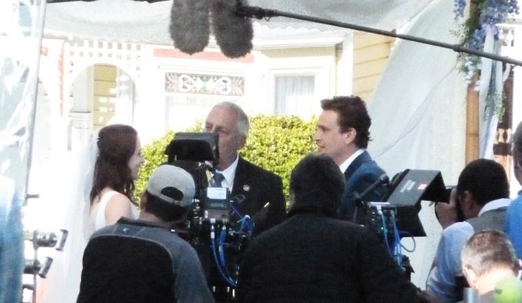 Movie Starring Emily Blunt, Jason Segel Films in Alamo Square