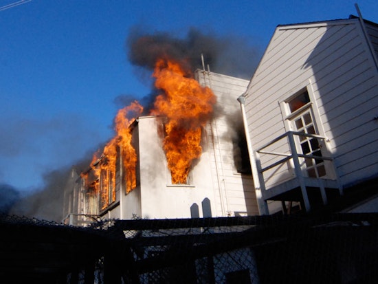 Fire Engulfs House on Waller Street