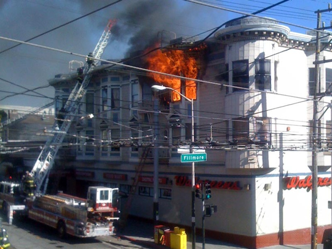 Massive Fire Above Walgreens at Haight and Fillmore