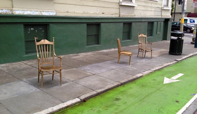 Nine Bronze Chairs Appear at Church and Duboce