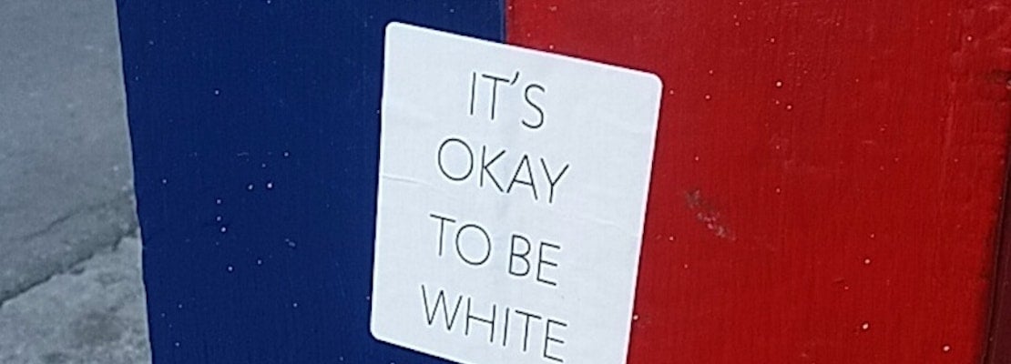 ‘It’s OK To Be White’ Sticker Spotted In Polk Gulch