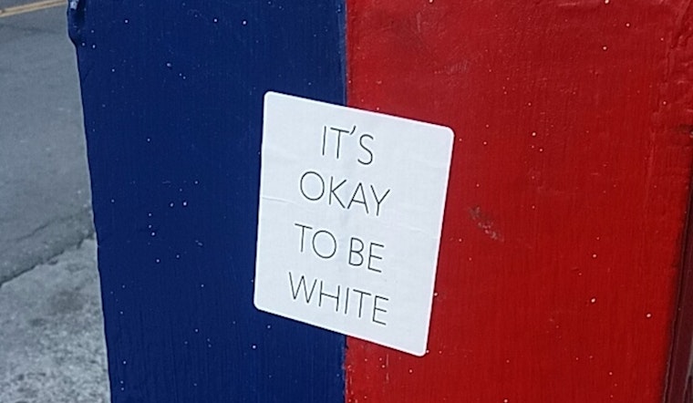 ‘It’s OK To Be White’ Sticker Spotted In Polk Gulch