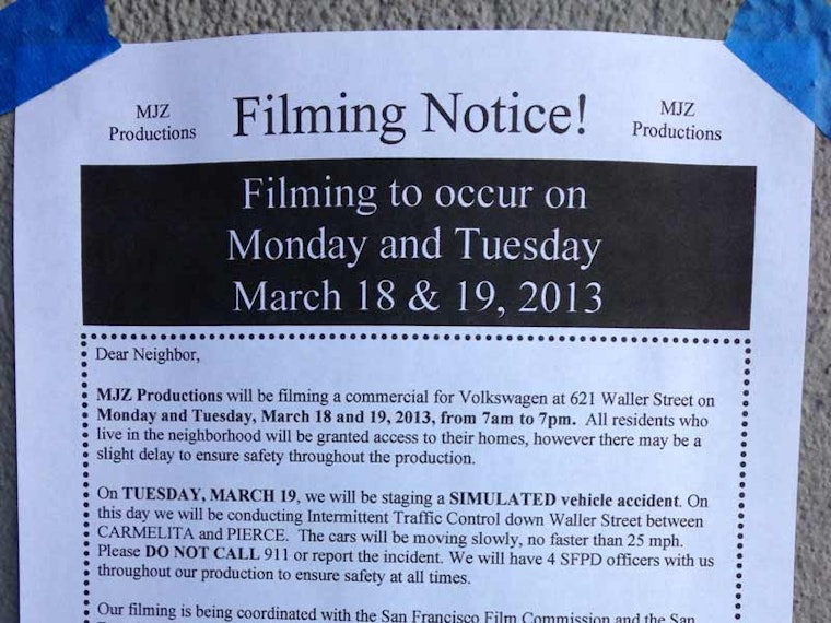Volkswagen Commercial Filming On Waller Street