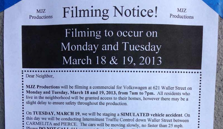 Volkswagen Commercial Filming On Waller Street