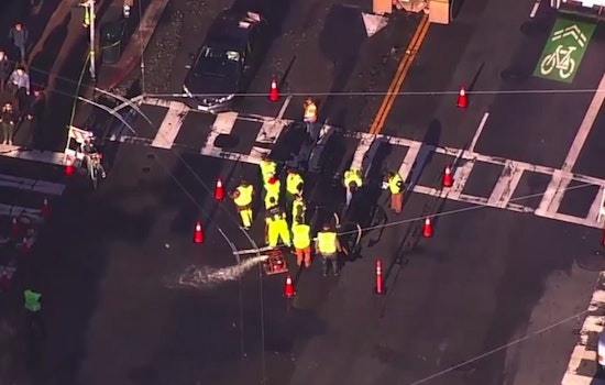 Broken Water Main Creates Hole Under SoMa Intersection