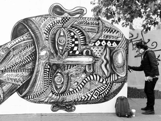 Zio Ziegler Mural Takes Shape at Grove and Divis