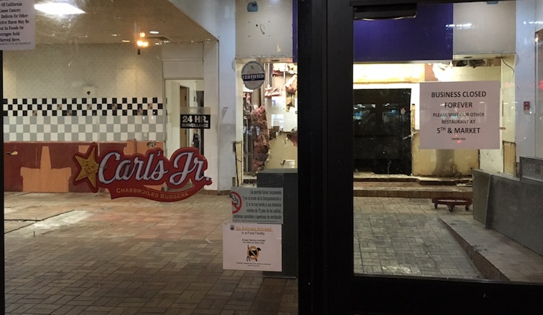 UN Plaza's 'Carl's Jr./Green Burrito' Closed, Gutted