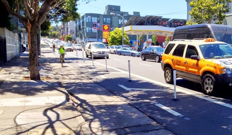 Oak Street Bike Lane Gets New Pylons
