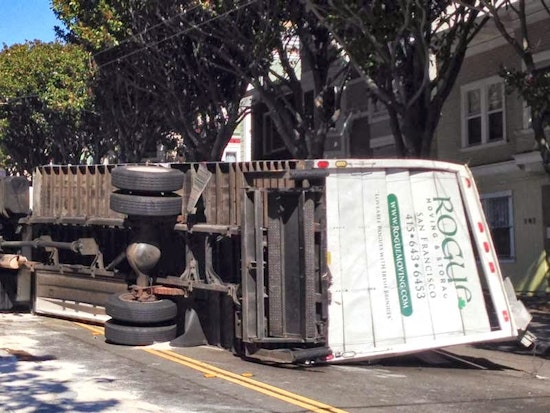 Accident Leaves Truck Overturned in Duboce Triangle