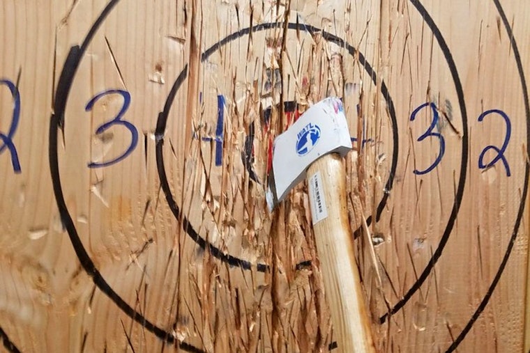 New axe throwing spot Golden Axe Co. now open in Tarzana
