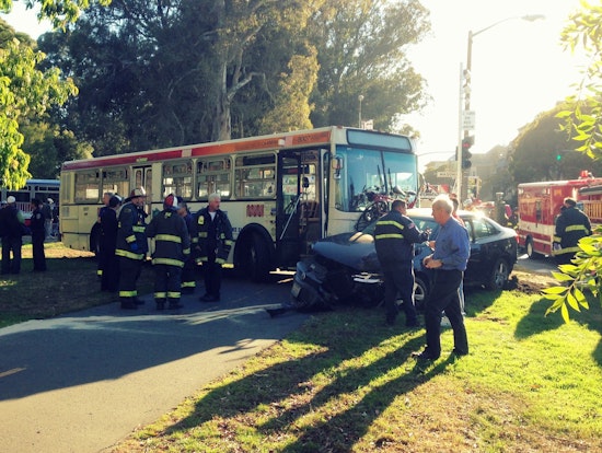 Muni Hits Car at Masonic and Oak