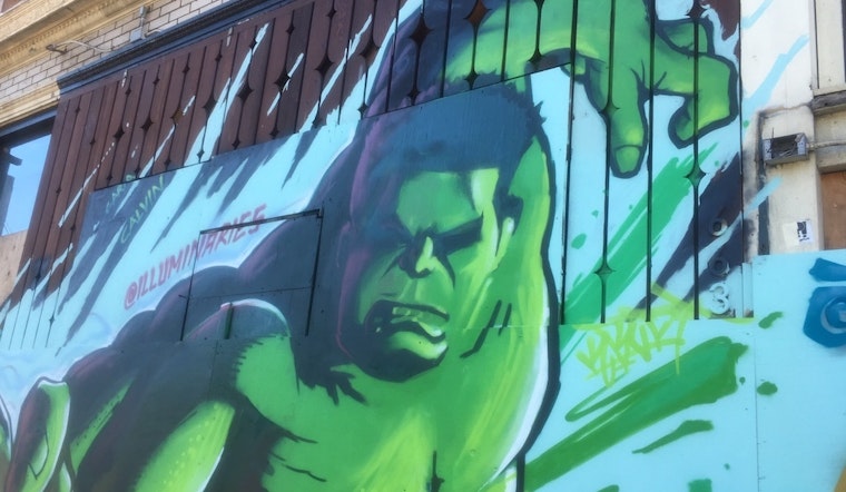 Graffiti murals of Marvel heroes revive North Beach building destroyed by fire