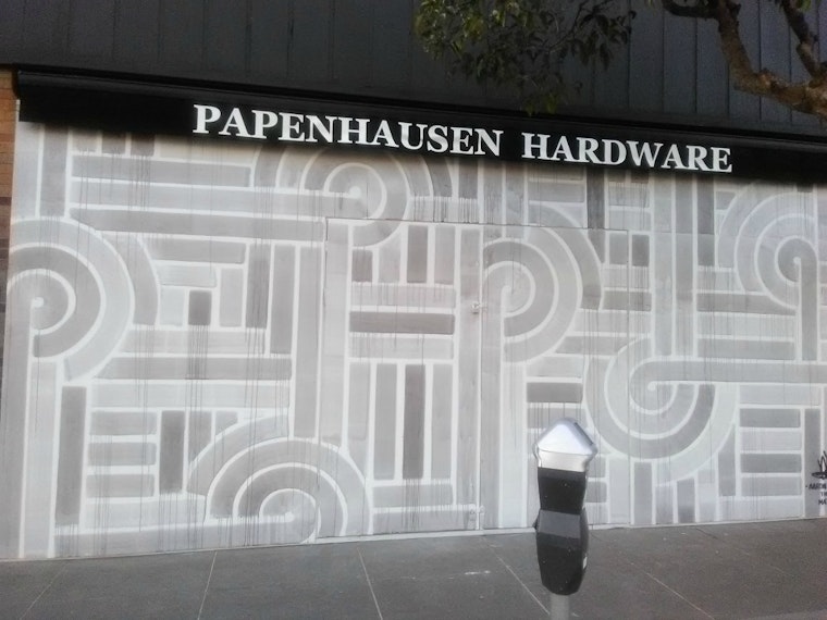 West Portal Hardware Store Gutted By Fire Installs Temporary Mural
