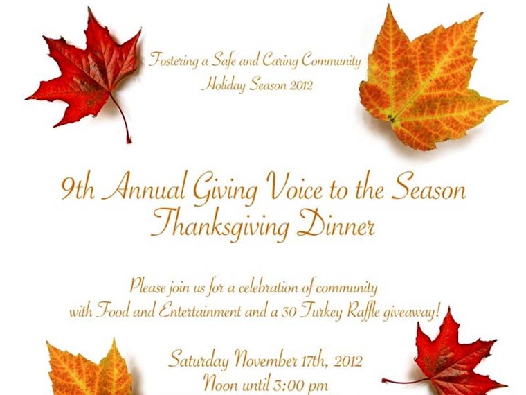 9th Annual Thanksgiving Dinner at John Muir School Tomorrow