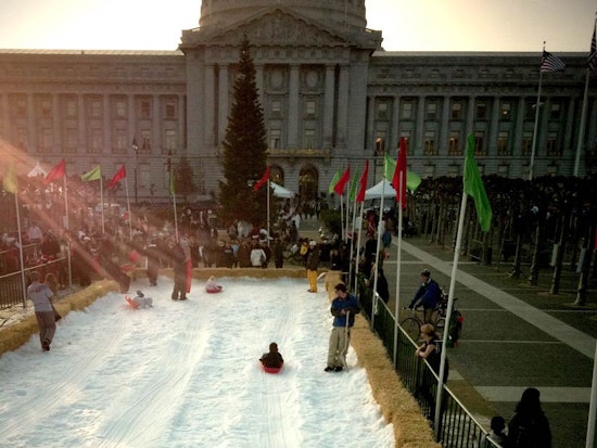 Sledding at Civic Center Today, Maybe
