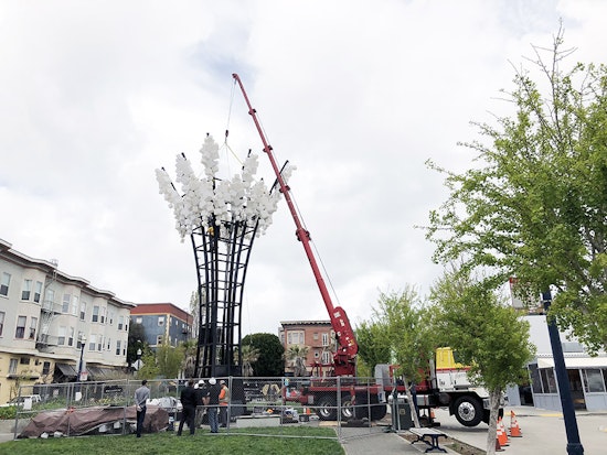 Fractal Sculpture 'SQUARED' Rises Over Hayes Valley