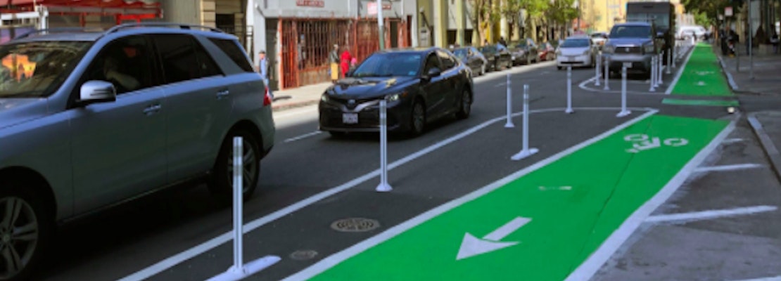 The Tenderloin's first protected bike lane opens on Turk Street