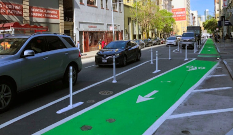 The Tenderloin's first protected bike lane opens on Turk Street