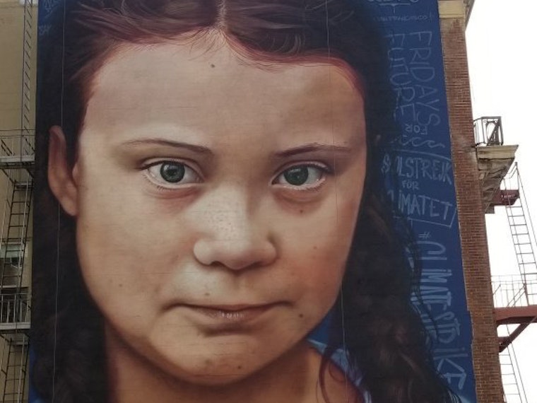 18-meter Greta Thunberg mural brings flood of controversy & commentary