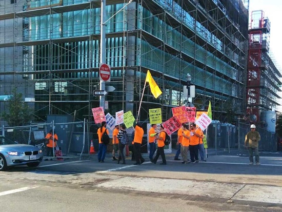 May Day: Construction Workers Picket Area Sites