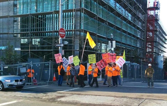 May Day: Construction Workers Picket Area Sites